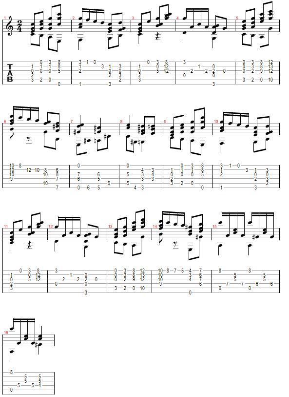 Tablature for Have Yourself a Merry Little Christmas - Part 1