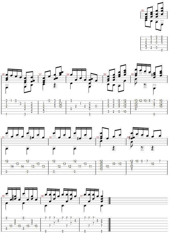 Tablature for Have Yourself a Merry Little Christmas - Part 3