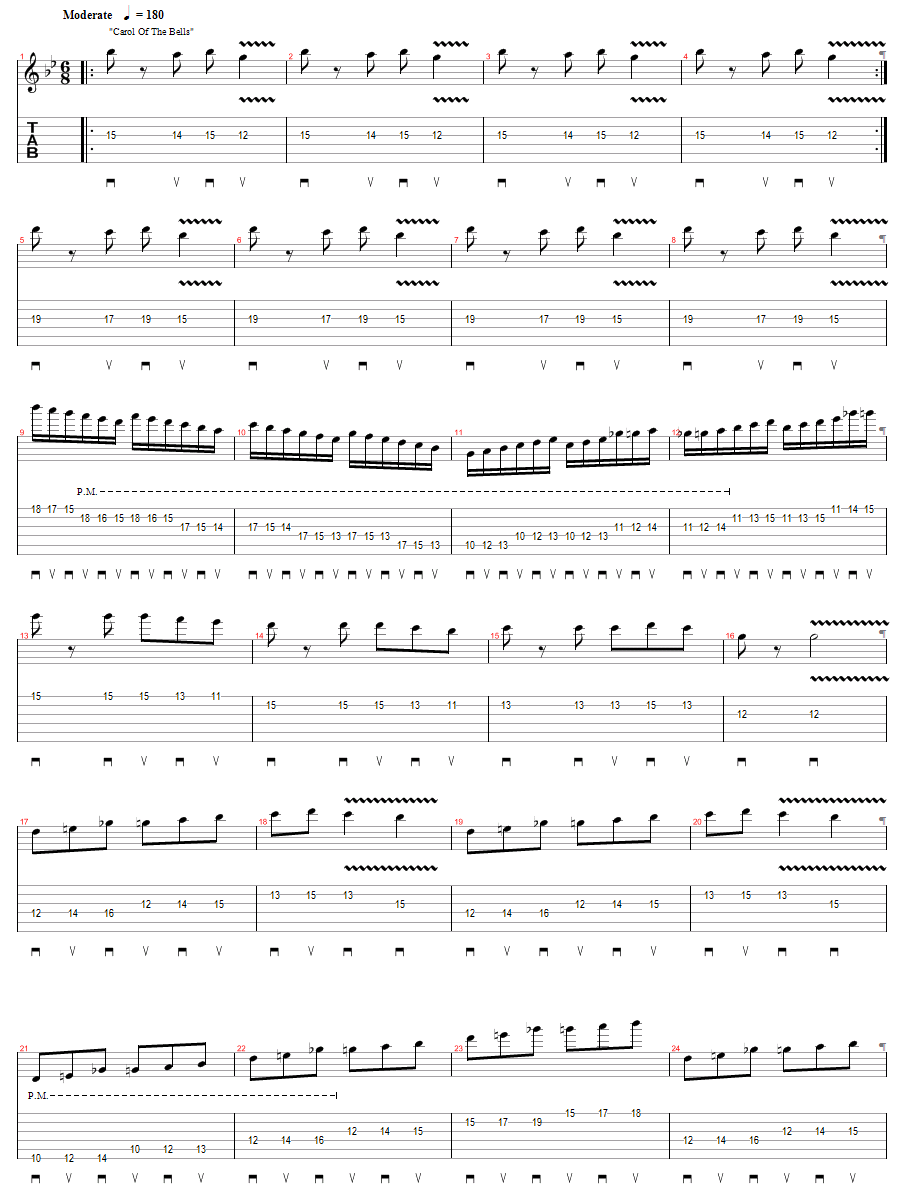 Tablature for A Metal Christmas - Part 1