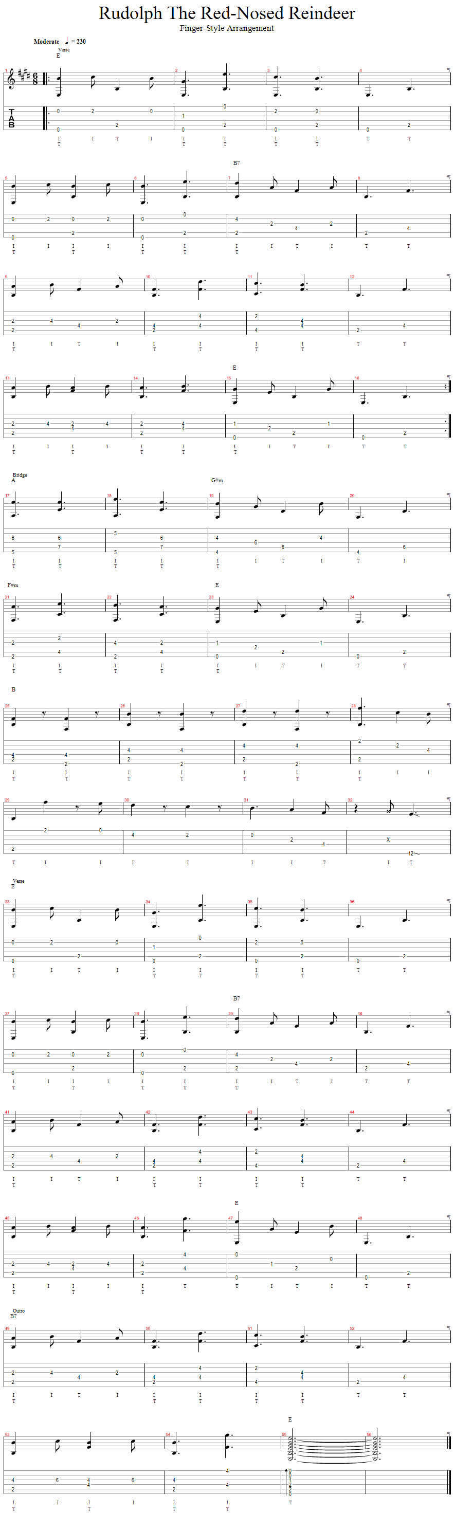 Tablature for A Chet-Style Rudolph - Backing Track