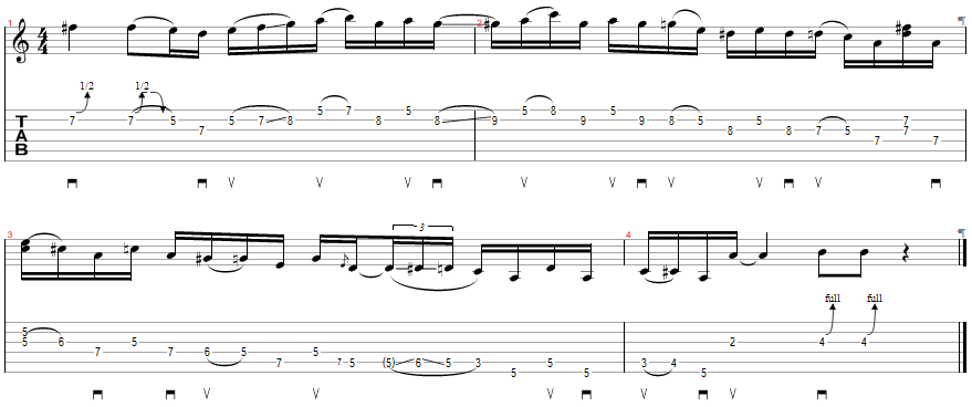 Tablature for Licks in the Style of Guthrie Govan: Intro & Lick 1