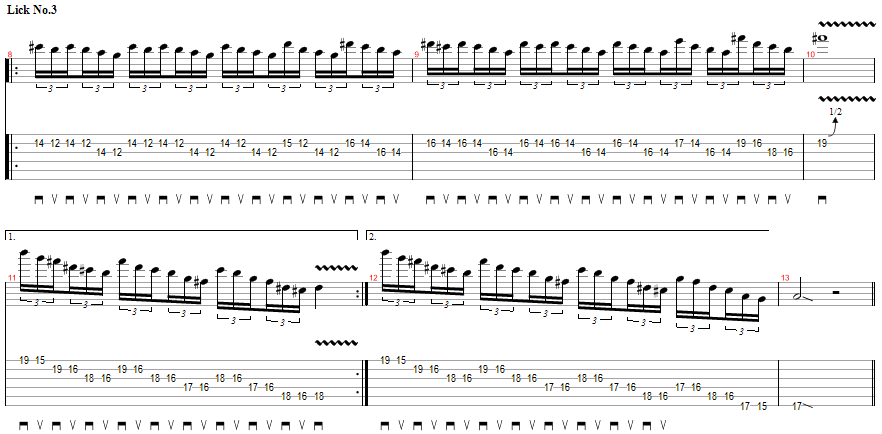 Tablature for AJ's Licks of The Month - Lick 3